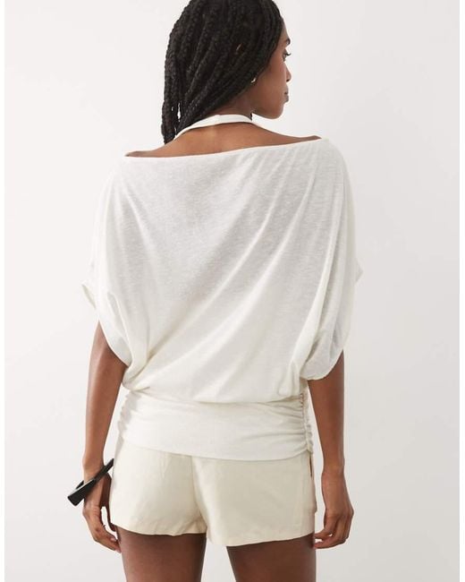 ASOS Natural Double Layer Top With Cinched Waist Top