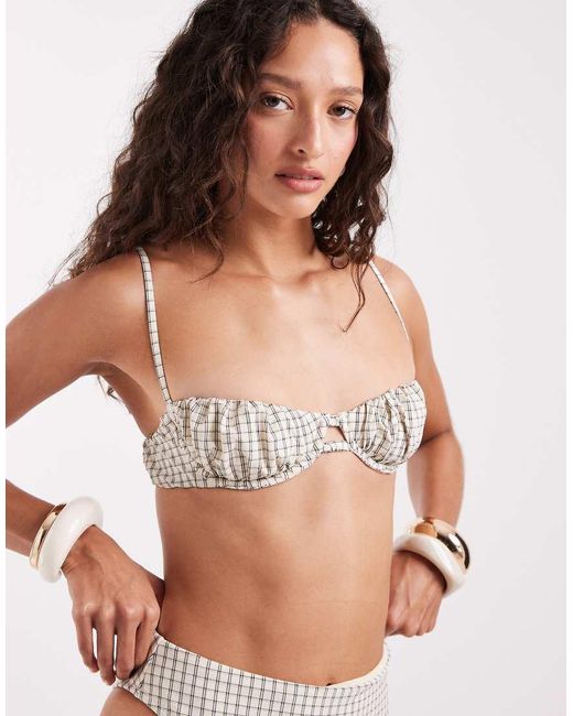 ASOS Brown Piper Paper Touch Underwire Balconette Bikini Top