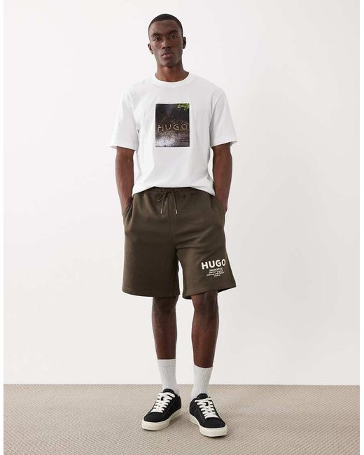HUGO White Nomario Jersey Shorts for men