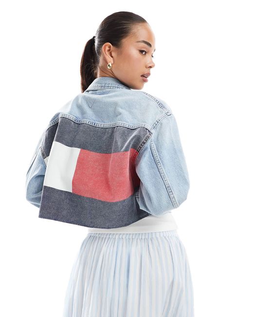 Tommy Hilfiger Blue – cropped trucker-jeansjacke
