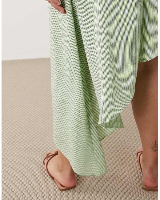 ASOS Green Asos Design Curve Asymmetric Hem Volume Mini Dress