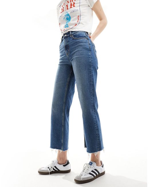 ASOS Blue Cropped Easy Straight Jean