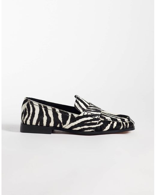 ASOS Black Marvin loafer mit eckiger spitze