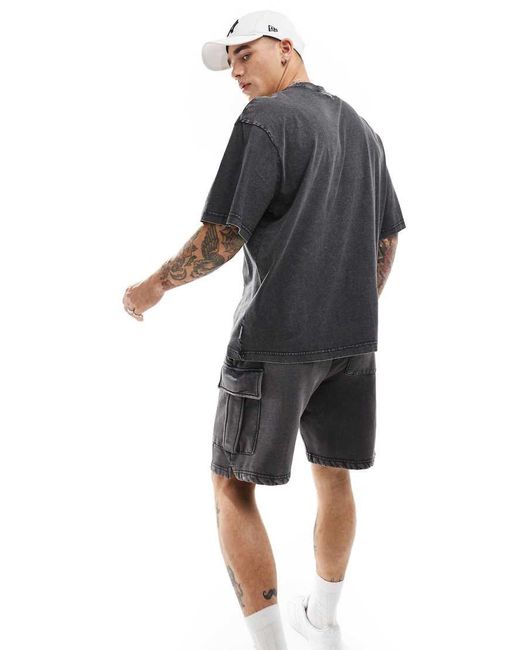 Only & Sons Black Super Oversized T-shirt Co-ord for men