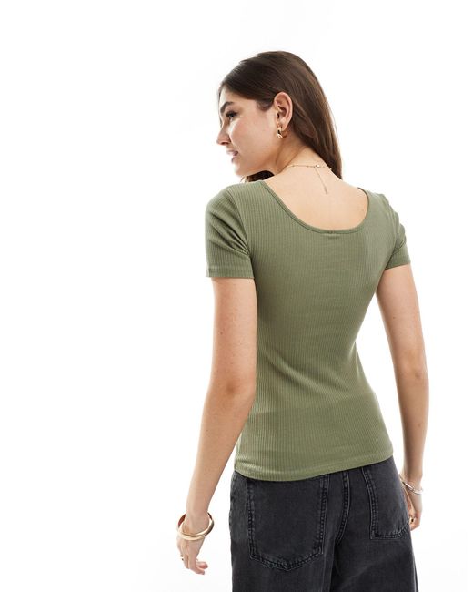 Pieces Green Ribbed Top With Poppers