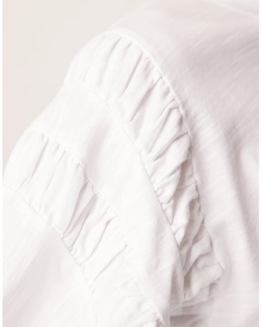 ASOS Natural Oversized T-shirt With Ruched Sleeve Detail