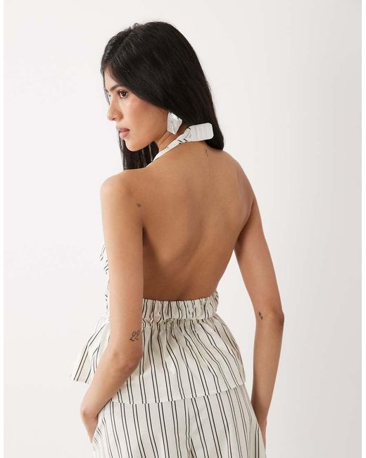 WeWoreWhat White Halter Peplum Top