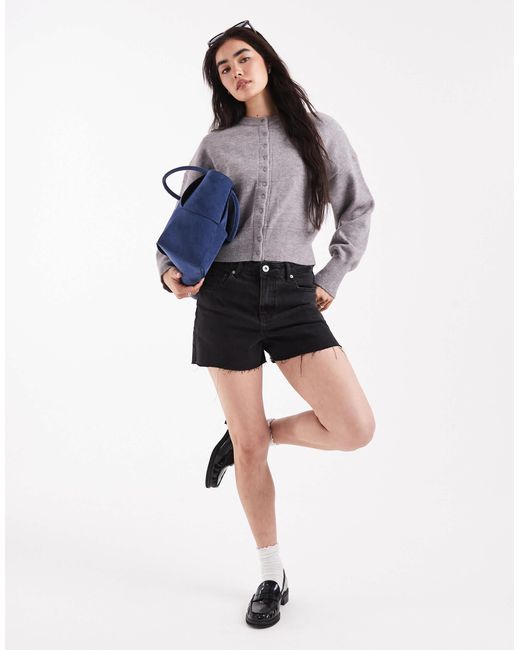 Daisy Street Gray Fitted Waist Cardigan