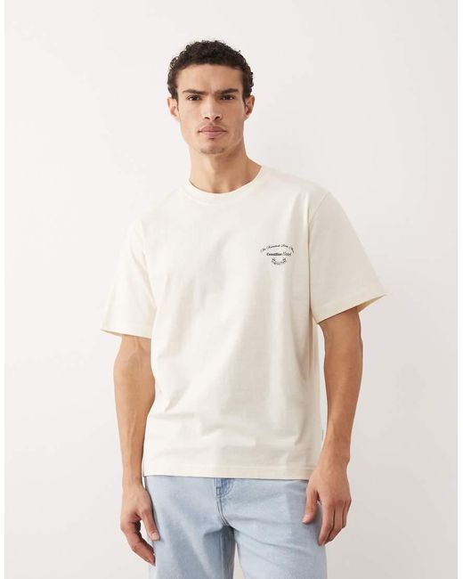 Jack & Jones White Oversized T-shirt With Scenic Backprint for men