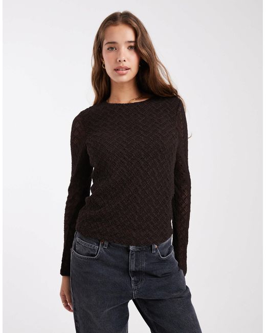 ONLY Black Lace Long Sleeve Top