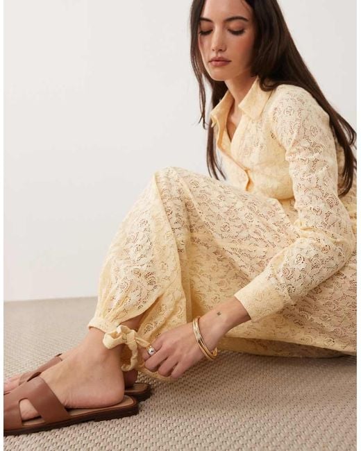 Miss Selfridge Natural Lace Balloon Trousers