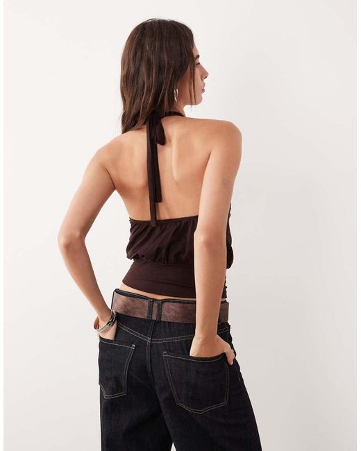 Motel Blue Giunea Knot Halter Top