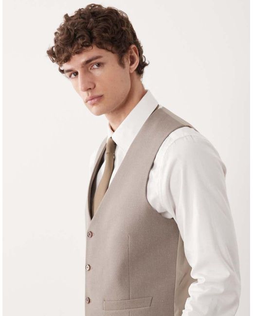 ASOS Natural Skinny Suit Waistcoat for men