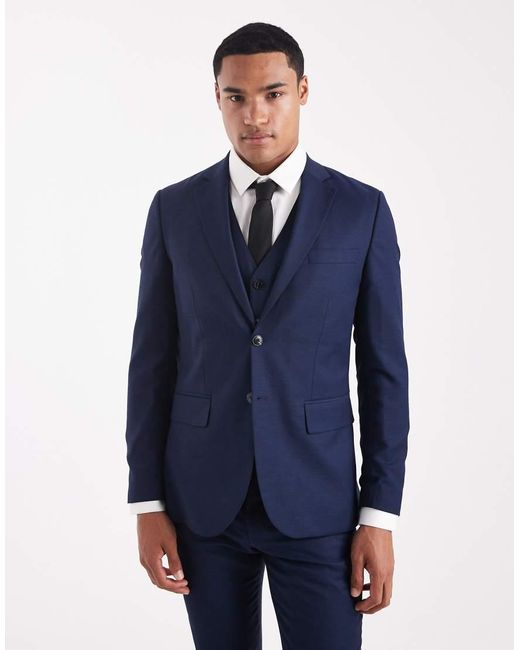 Jack & Jones Supersmal Colbert in het Blue voor heren