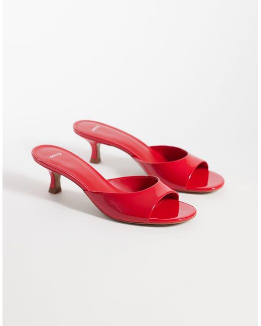 Mango Red Heeled Mule