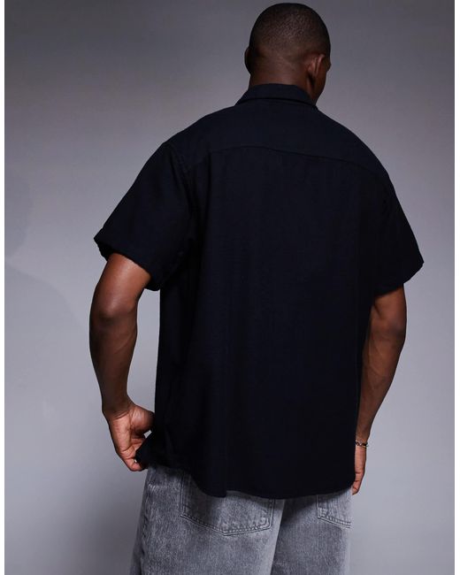 Chemise oversize à manches courtes ADPT pour homme en coloris Blue
