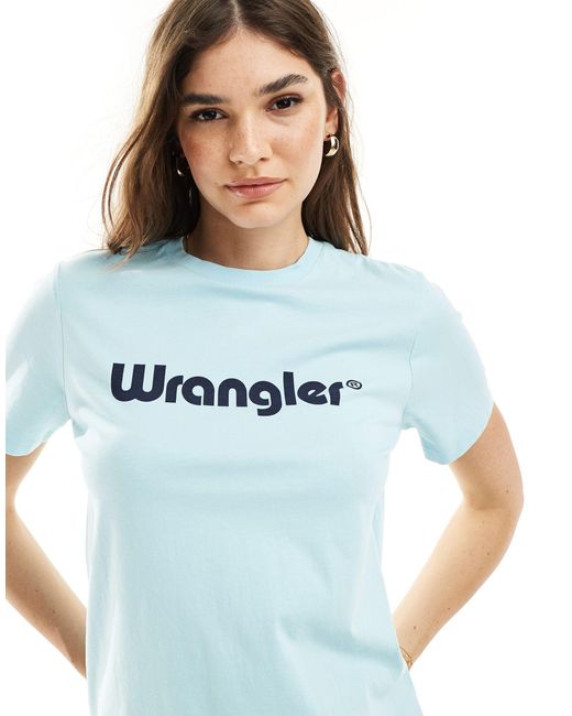 Camiseta con logo delantero Wrangler de color Blue