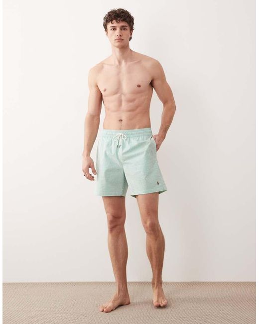 Polo Ralph Lauren Green Traveler Striped Swim Trunk for men