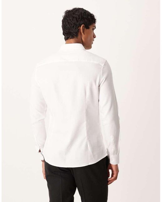 ASOS White Smart Slim Textured Easy Iron Shirt for men