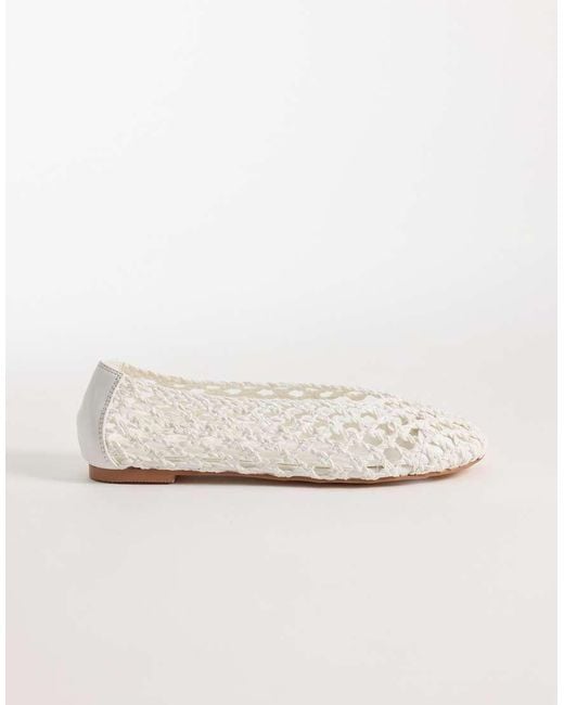Public Desire Natural Rhodes Woven Ballet Flats