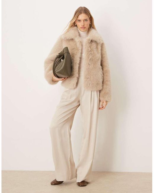 Gina Tricot Natural Faux Fur Jacket
