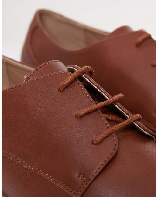 Threadbare Brown Lace Up Derby Shoes for men