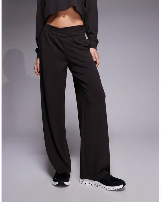 4505 Blue Modal Blend Ultra Soft Wide Leg Dance Pant With Wrap Waist