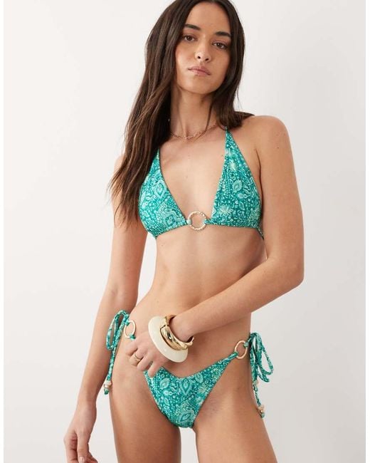 Kulani Kinis Green Emerald Aura Tieside Cheeky Bikini Bottom