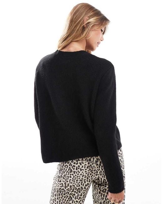 Pieces Black Reversable Tie Front Cardigan