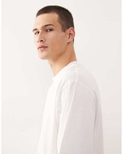 Collusion White Boxy Oversized Long Sleeve T-shirt for men