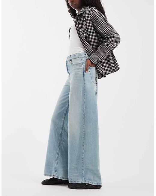 ASOS Blue baggy Wide Leg Jeans