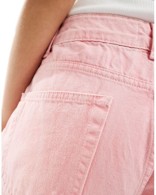 ASOS Pink – dad-jeansshorts