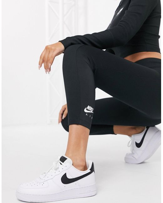Nike Air Ribbed High Waisted leggings in Black | Lyst