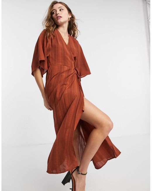 brown wrap midi dress Nova Wrap Knit Midi Dress - Camel main image 1