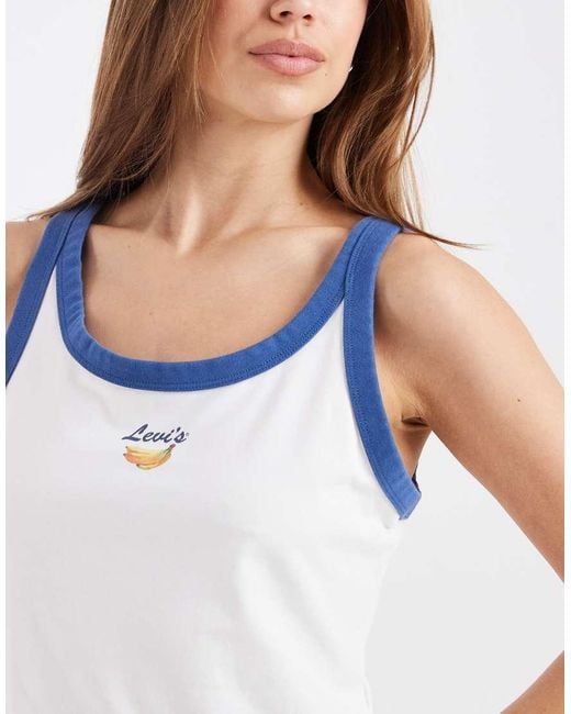 Levi's White Lemon Graphic Ribbed Racer Vest
