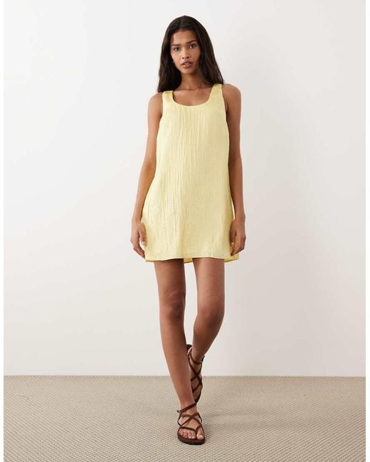 ASOS Natural Shift Mini Dress With Bow Back Detail