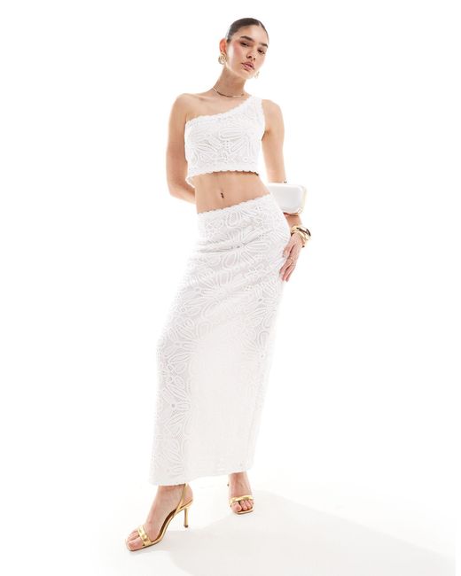 Falda larga blanca con diseño 4th & Reckless de color White