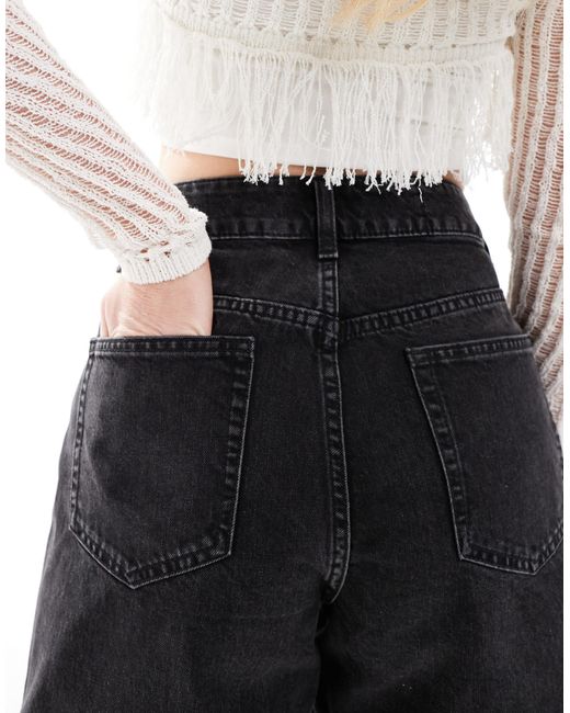 ASOS Black Hourglass Denim Dad Short