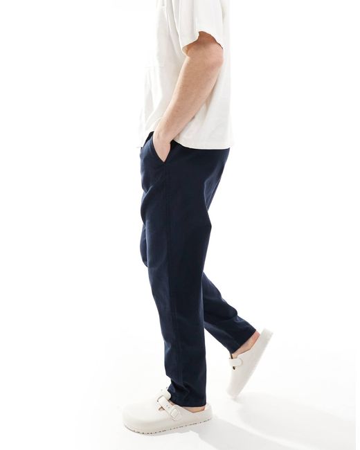 Pantalon à enfiler aspect lin River Island pour homme en coloris Blue