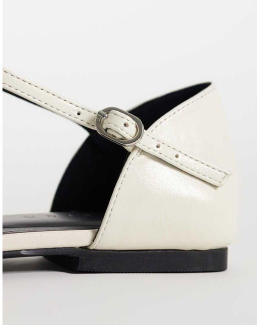 ASOS Metallic Lover Pointed T Bar Ballets