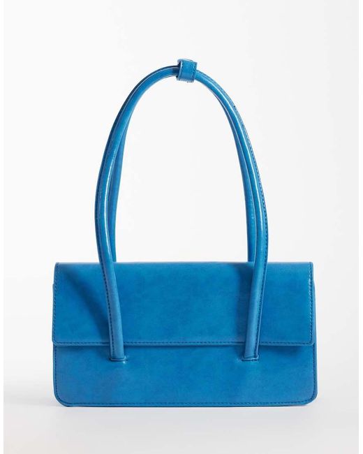 Kaiia Blue Exclusive Foldover Faux Leather Bag