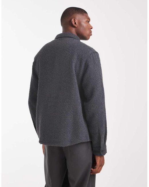ASOS Blue Boucle Overshirt for men