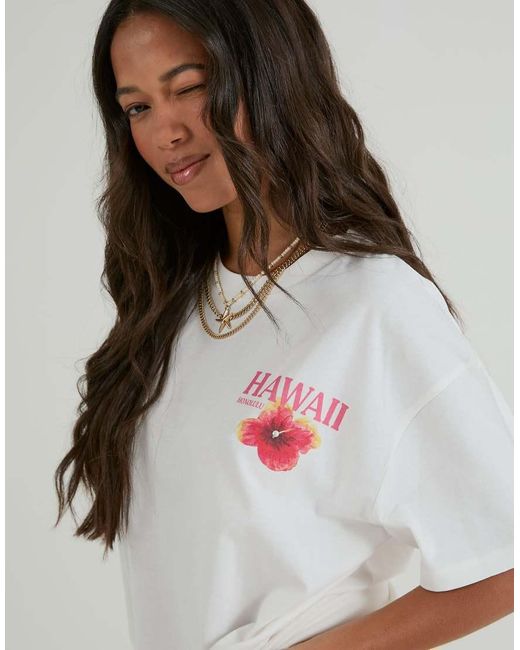 Skinnydip London White Hawaii Poster T-Shirt