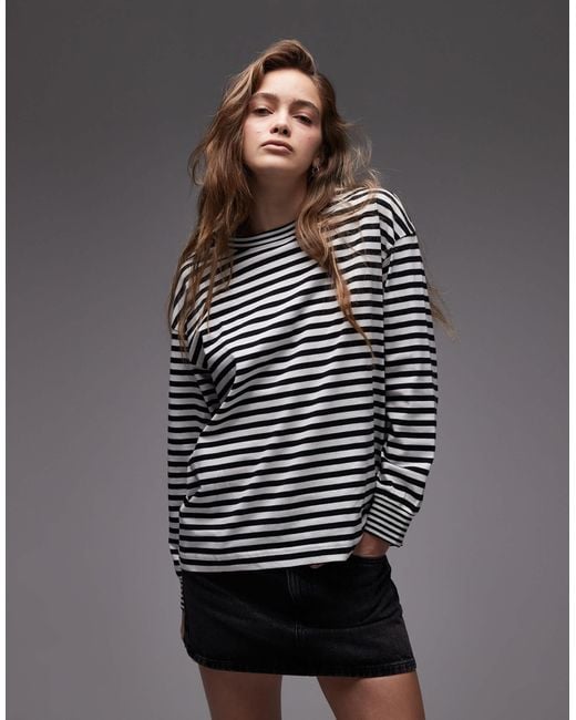 ARKET Gray Jersey Long Sleeve Relaxed T-shirt With Deep Cuffs