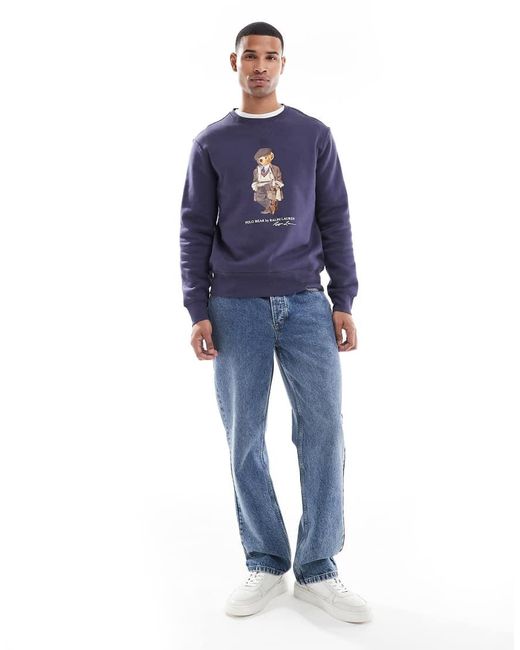 Sudadera Con Estampado De Polo Bear Con Boina De Estilo Clásico De Polo Ralph Lauren de hombre de color Blue