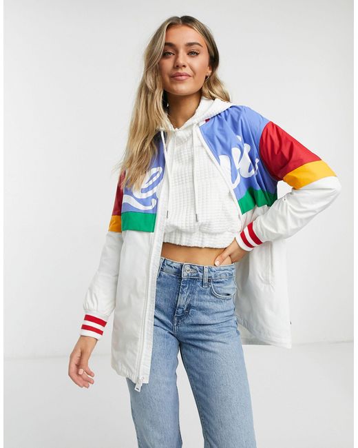 Levi s Color block Logo Jacket in Blue Lyst Levi s Color block Logo Jacket in Blue Lyst