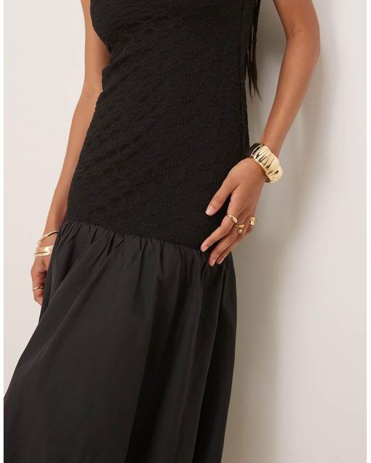 Bardot Black Melody Lace Poplin Maxi Dress