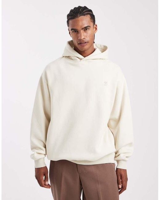 Superdry White Blank Oversized Hoodie for men