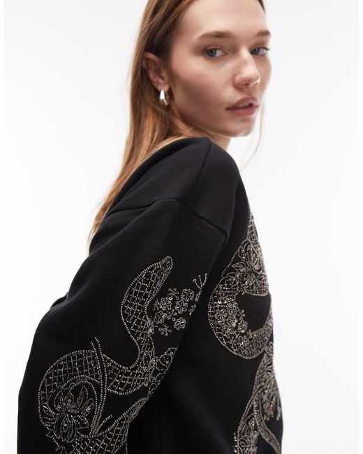 Sudadera Negra Con Abalorios Cecile Pippa De AllSaints de color Black