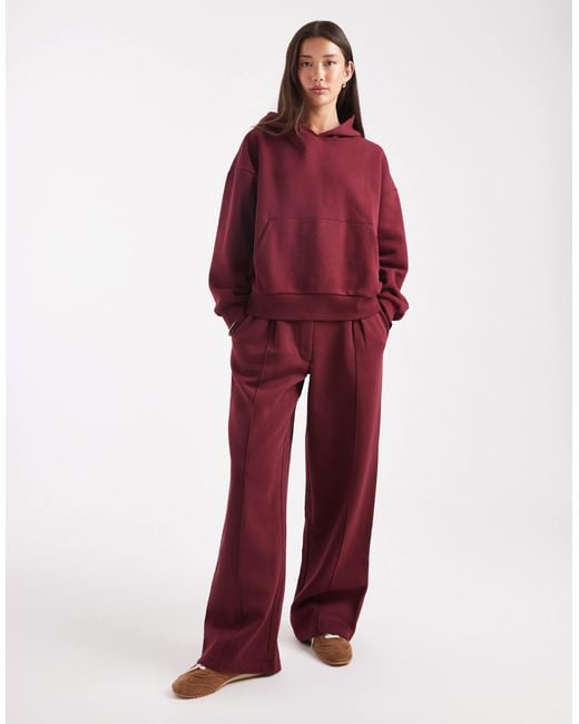 ASOS Red Oversized Brushback Hoodie